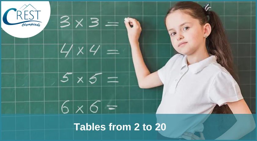 Tables from 2 to 20 