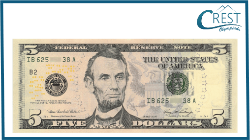 Five US dollar note