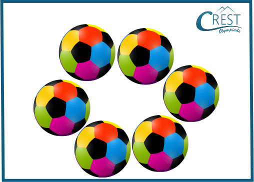 Six colorful balls
