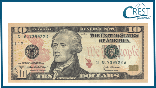 Ten US dollar note