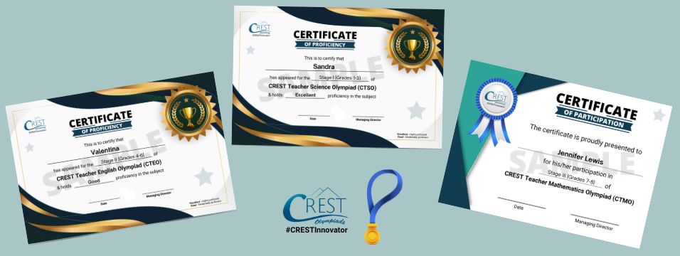 Awards for CREST International Teacher Olympiads