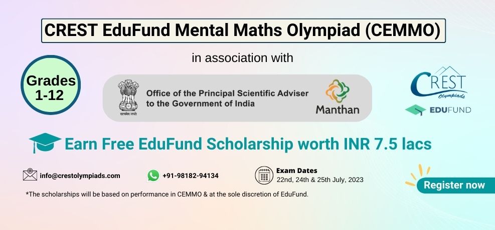 CREST EduFund Mental Maths Olympiad (CEMMO) Registration Started