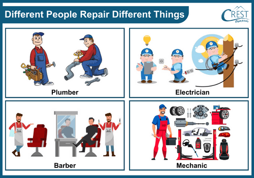 Example of different people repair different things
