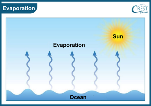 Diagram of process of evaporation
